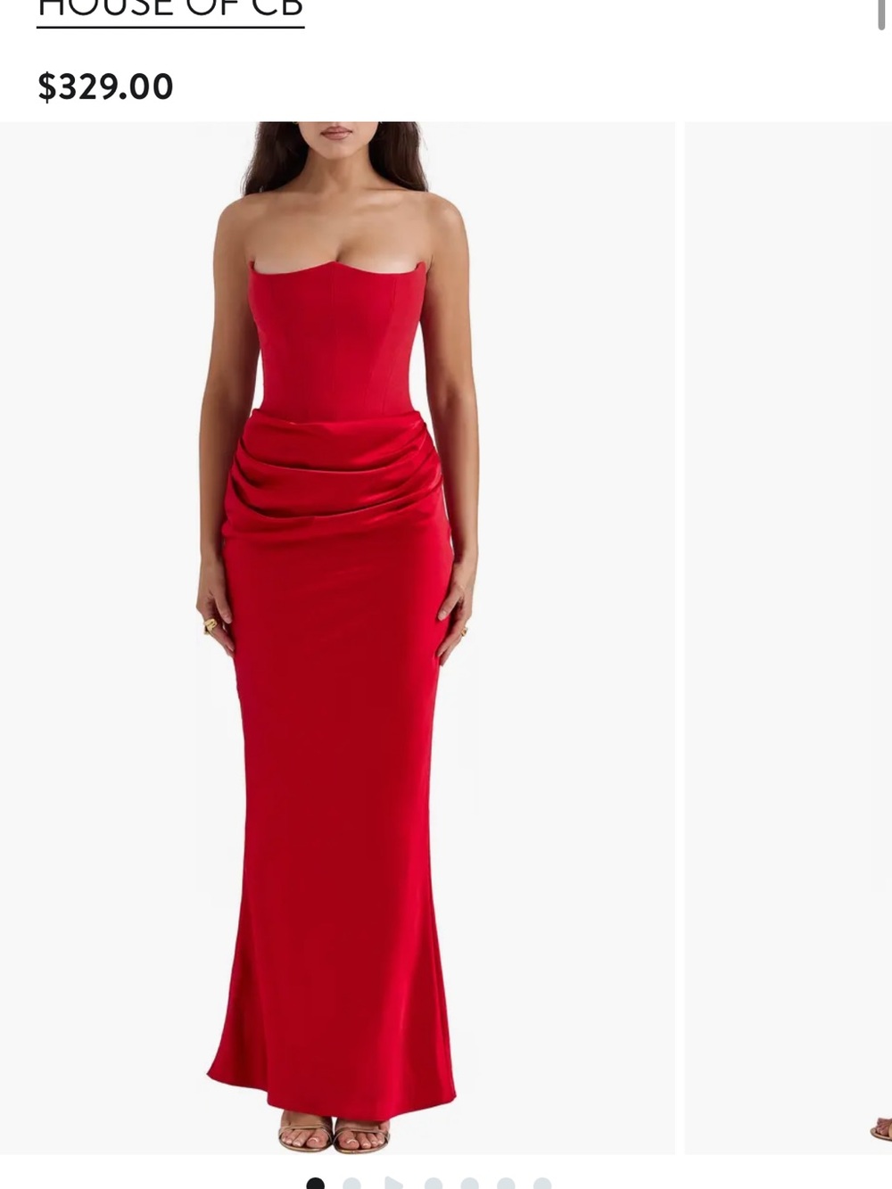House of CB Persephone Red Strapless maxi dress